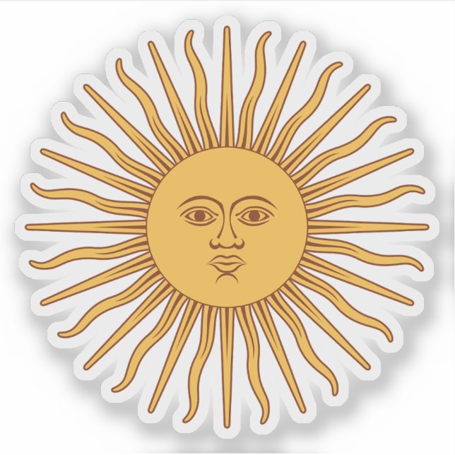 Adesivo O Sol de maio (Sol de Mayo) da Argentina (Frente)
