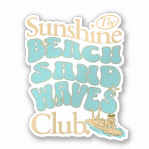 Adesivo O Sunshine Club, Beach, Sand, Waves Summer Cote