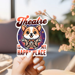 Adesivo O Teatro Corgi Bonito é meu Lugar Feliz