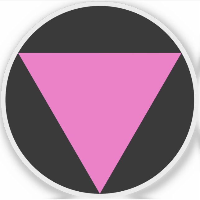 Adesivo O triângulo rosa - Orgulho gay LGBT (a preto) (Frente)