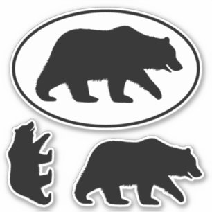 Adesivo O urso de urso mostra em silhueta o Oval e corta
