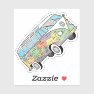 Adesivo O Vanlife de viagem Kombi