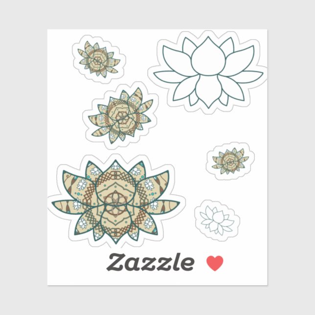 Adesivo O Vinheta de Contorno do Lotus (Folha)