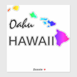 ADESIVO OAHU - ILHAS HAWAII NEON RAINBOW