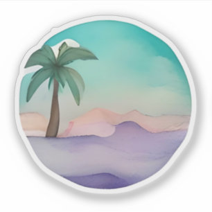 Adesivo Oásis do Deserto em Matizes de Pastel