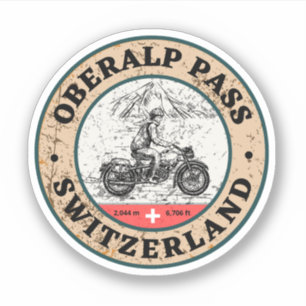 Adesivo Oberalp Pass passeio de moto pelos alpes suíços