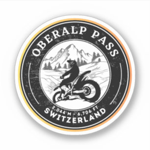 Adesivo Oberalp Pass passeio de moto pelos alpes suíços
