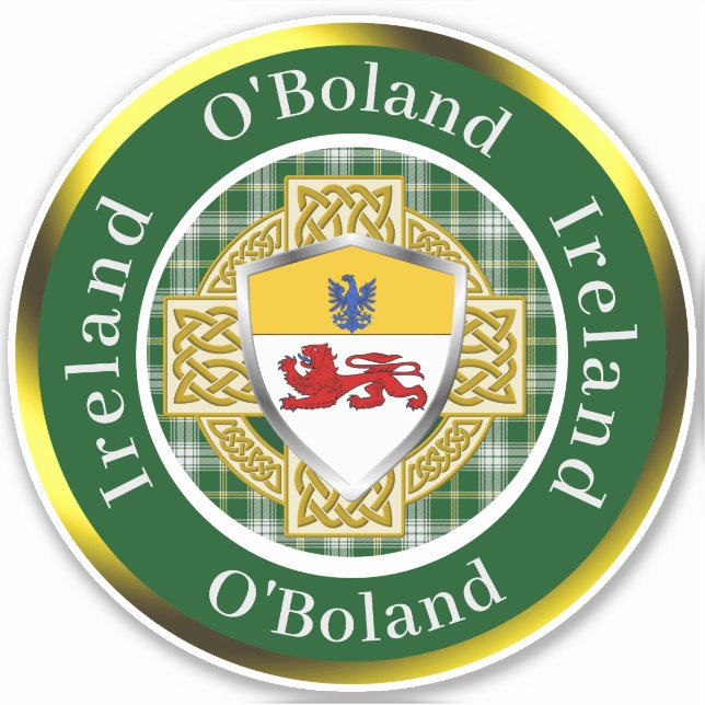 Adesivo O'Boland Shield & Celtic Cross Personalizado (Frente)