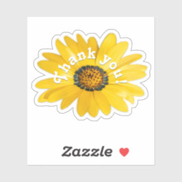 Adesivo Obrigado, cola de flores amarelas