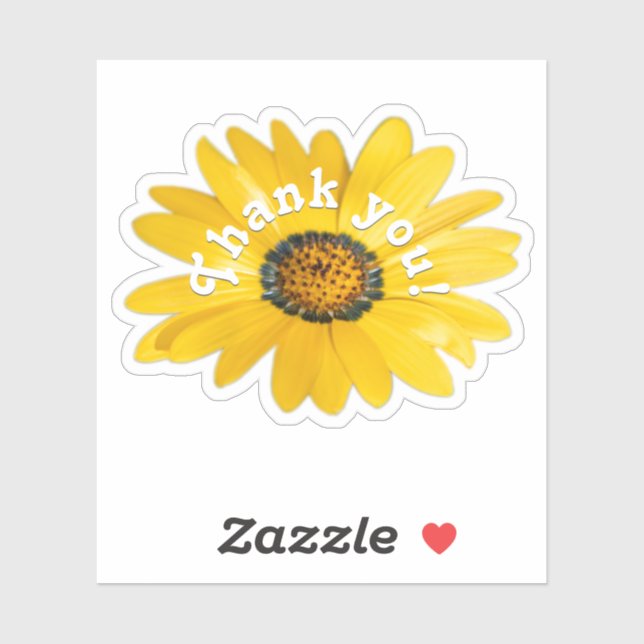 Adesivo Obrigado, cola de flores amarelas (Folha)