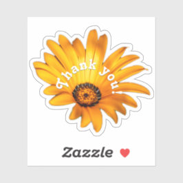 Adesivo Obrigado, cola de flores de laranja amarela