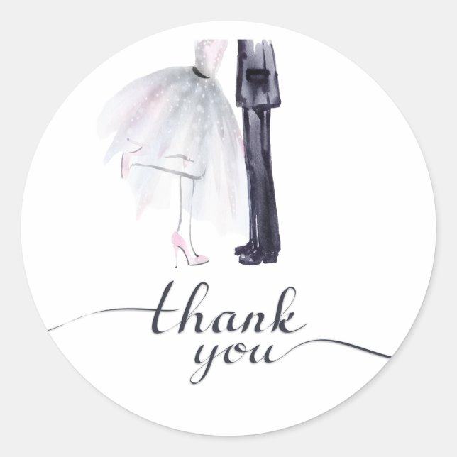 Adesivo "Obrigado" da Brie & Groom Dance (Frente)