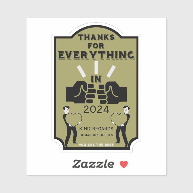 Adesivo Obrigado Dos Recursos Humanos (Folha)