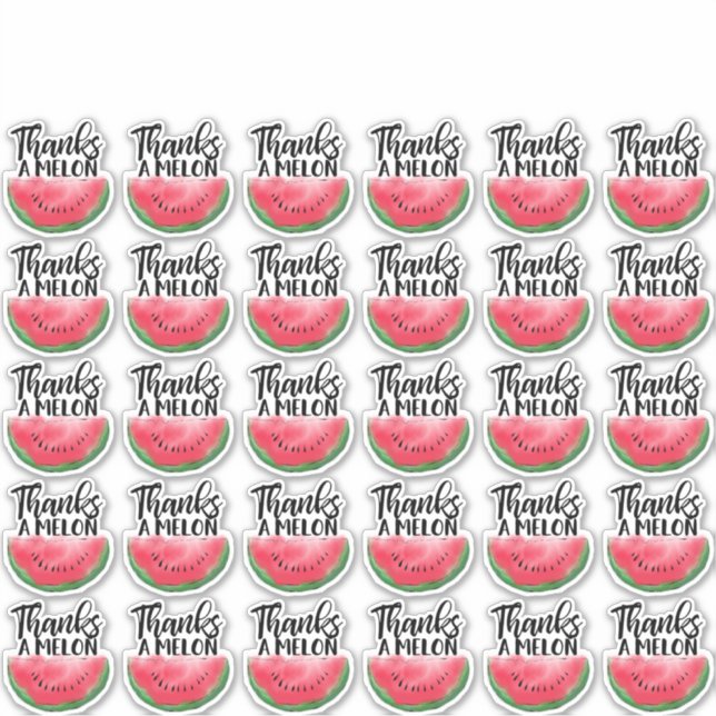 Adesivo Obrigado Melon Cotação Vermelha Melancia (Frente)
