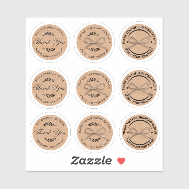 Adesivo obrigado para comprar conosco, negócio do kraft 9 (Folha)