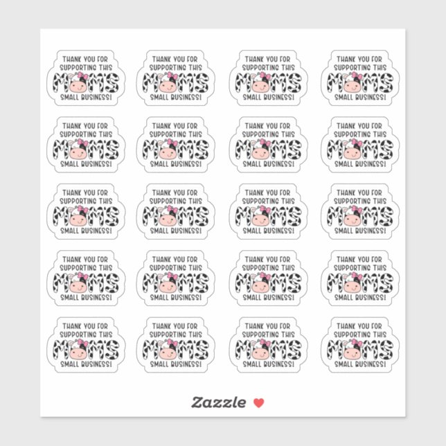 Adesivo Obrigado por apoiar esta Mãe de pequenas empresas (Folha)