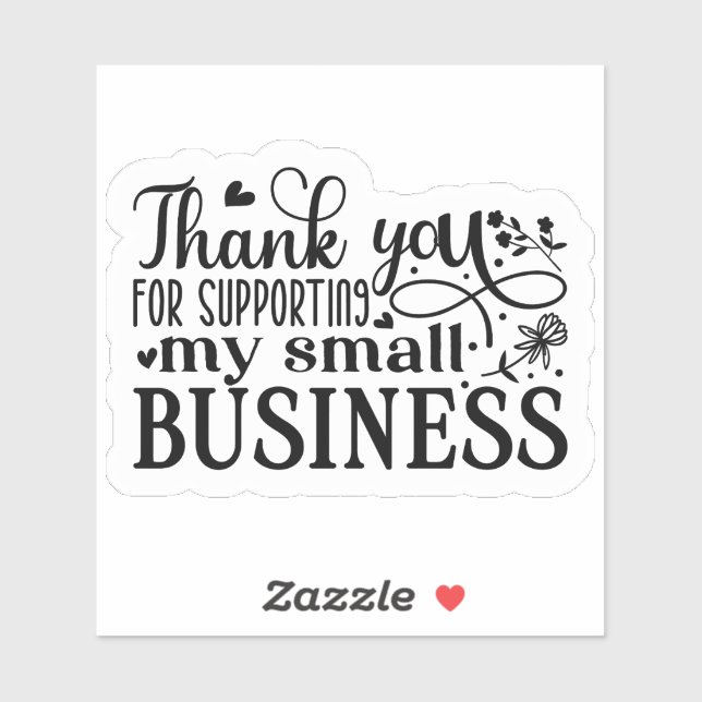 Adesivo Obrigado por apoiar minha pequena empresa (Folha)