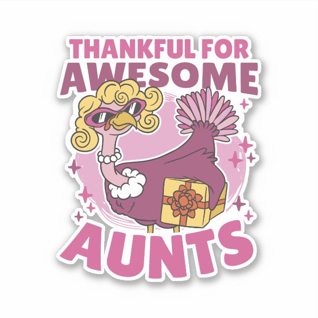 ADESIVO OBRIGADO POR TIAS INCRÍVEIS BLONDE TURKEY THANKSGI (Frente)