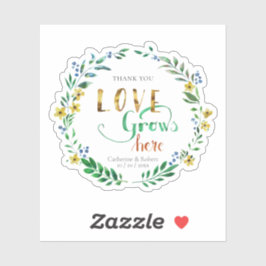 Adesivo Obrigado por Watercolor Floral Wreath