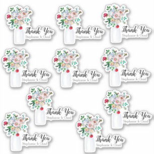 Adesivo Obrigado que do casamento do vaso da garrafa de