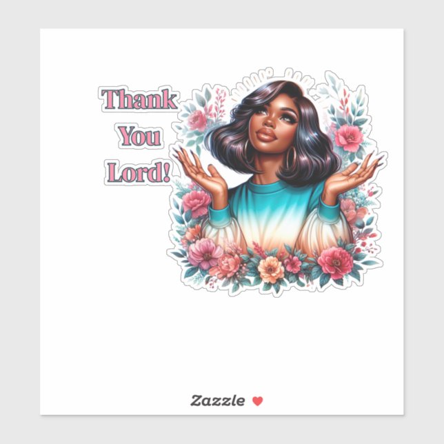 Adesivo Obrigado Senhor! (Folha)