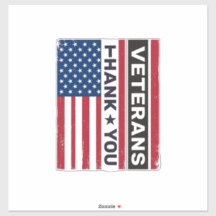 Adesivo Obrigado Veteranos Design de Vetor de Bandeira Ang