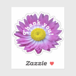 Adesivo Obrigado, vinheta rosa-flor