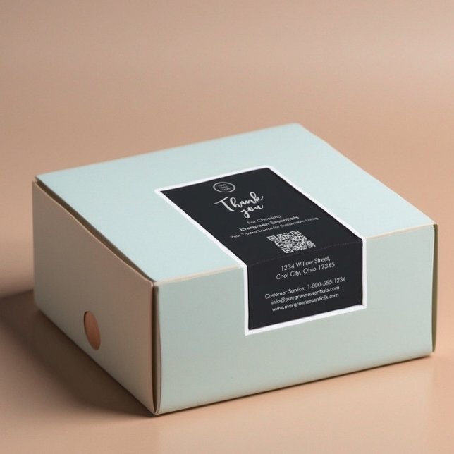 Adesivo Obrigados de logotipo comercial mínimo preto Etiqu (Criador carregado)