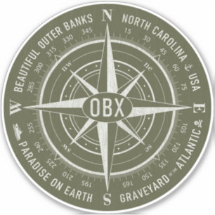 Adesivo OBX Compass Exterior Banks Vintage White Army Gree