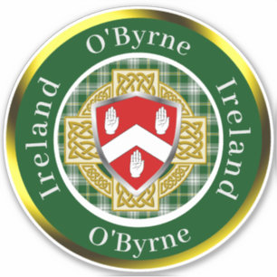 Adesivo O'Byrne Irish Shield & Celtic Cross Personalizado