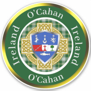 Adesivo O'Cahan Irish Shield & Celtic Cross Personalizado