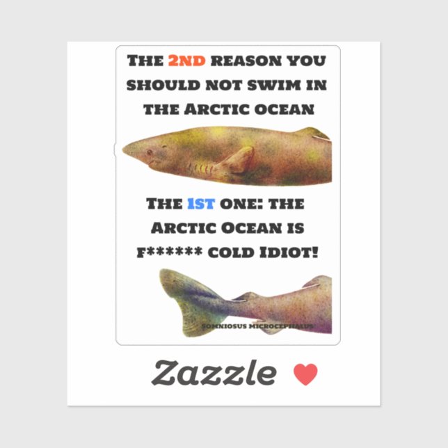 Adesivo Oceano Ártico Perigoso - Tubarão-Gronelândia (Folha)