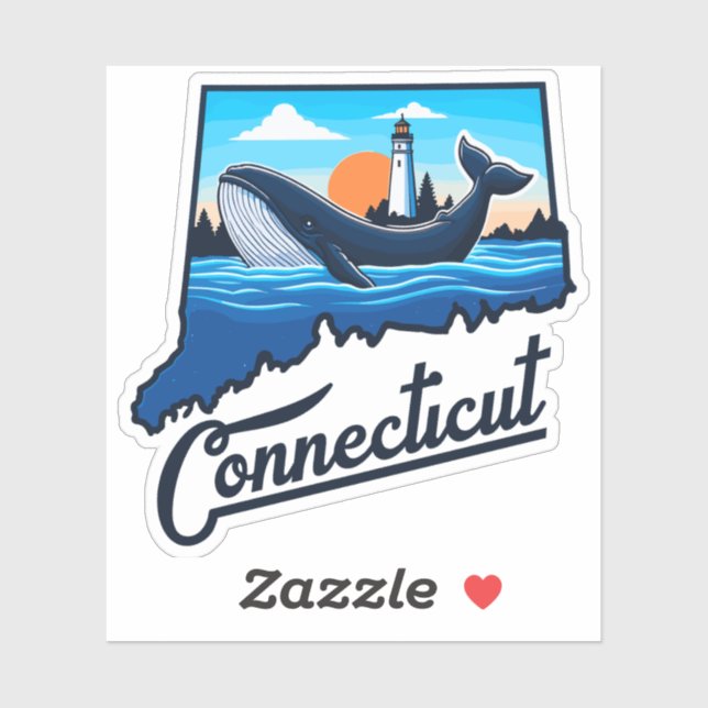 Adesivo Oceano de Connecticut (Folha)