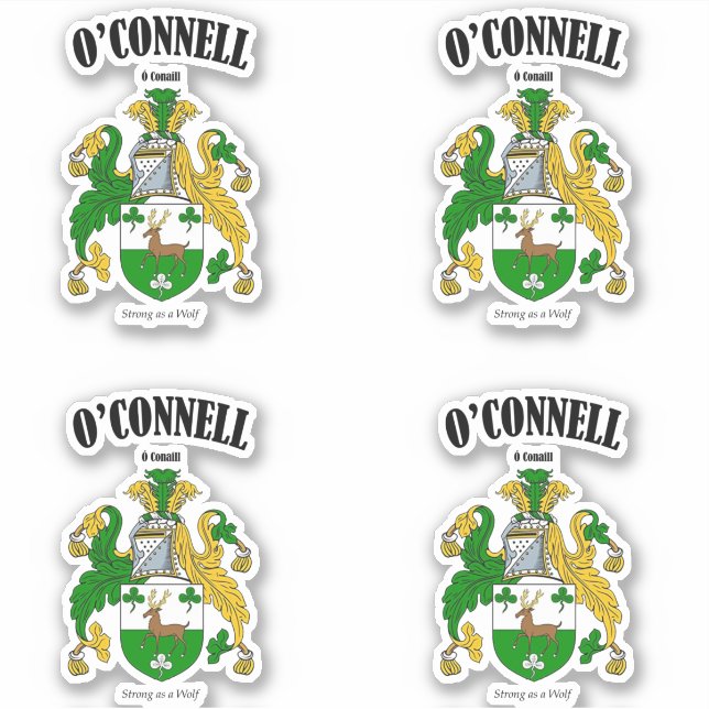 Adesivo O'Connell Crest Tradução e significado irlandês (x (Frente)