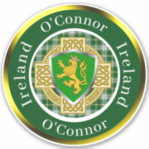 Adesivo O'Connor Irish Shield/Celtic Cross Personalizado