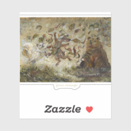 Adesivo October Fun Whimsical Autumn Forest Animals 