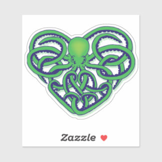 Adesivo Octopus Design Decal de Octopus Tribal Verde e Azu