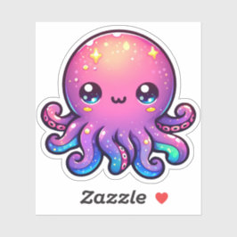 Adesivo Octopus Espacial Adorável de Kawaii com Brilho Cós
