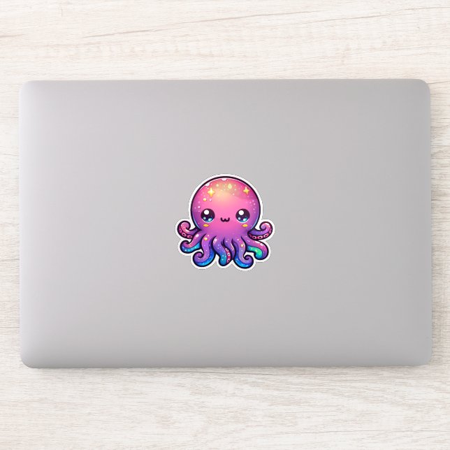 Adesivo Octopus Espacial Adorável de Kawaii com Brilho Cós (Computador)