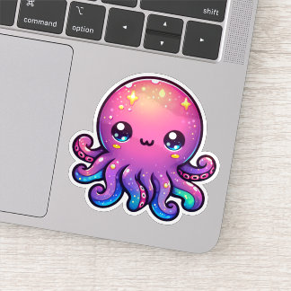 Adesivo Octopus Espacial Adorável de Kawaii com Sti Brilha