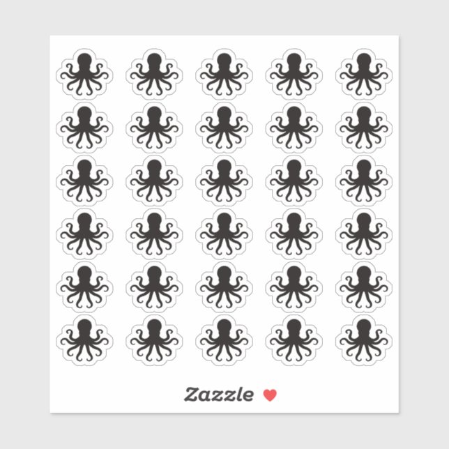 Adesivo Octopus Wedding Place Card Food Meal Menu Choice (Folha)