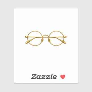 Adesivo Óculos de Arame Ouro Luxuoso Sticker Minimalista A