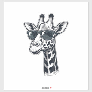 Adesivo Óculos de sol de girafa legais Camiseta com gravaç