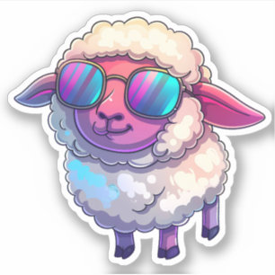 Adesivo Óculos de sol Vestindo ovelha