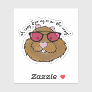 Adesivo Óculos Rosy Otimista Groundhog