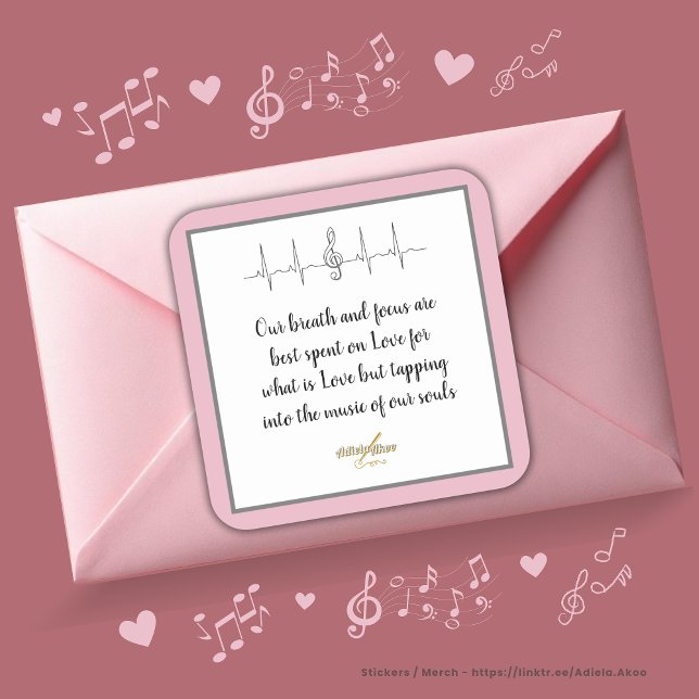 Adesivo Ode ao Amor de Poet Adiela Akoo (Our breath and focus are best spent on love for what is love but tapping into the music of our souls)