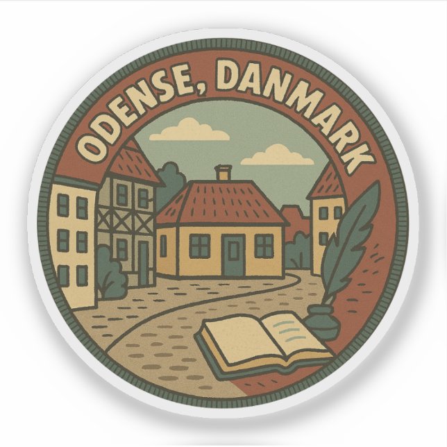 Adesivo Odense Dinamarca Literário (Frente)