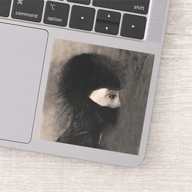 Adesivo Odilon Redon Armor. Mulher escura encara arte simb (Detalhe)