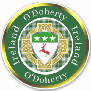 Adesivo O'Doherty Irish Shield/Celtic Cross Personalizado