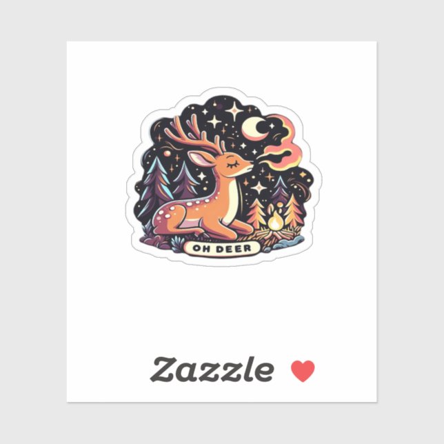 Adesivo Oh Deer Contemporary Graphic Vibe  (Folha)